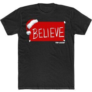 Ted Lasso Believe Hat Christmas T-Shirt Holiday TV Show Graphic Fan Tee 90